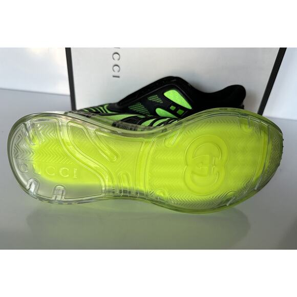 Gucci Ultrapace R Sneakers In Black and Green 8 US (Gucci 7.5) 620337 IT NIB main image 16